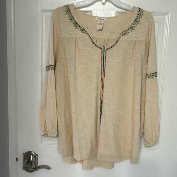 Sundance beaded embroidered Boho cotton top size m oversized - Picture 1 of 8